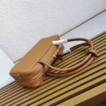 Prada Medium Leather Top-Handle Bag in Brown - Image 3