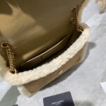Saint Laurent Medium Niki Shoulder Bag in Tan/Cream Nubuck and Shearling Brown Beige - Image 5