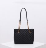 Saint Laurent Tribeca shoulder bag in burgundy leather - Image 3