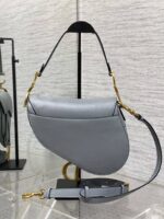 Dior Saddle Bag in Deep Grey-Blue Gold Hardware - Image 3