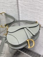 Dior Saddle Bag in Stone Gray Gold Hardware - Image 5