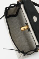 HN Herbag Mini in Ecru/Black gold hardware - Image 6