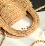 Chanel Braided Raffia Kelly Flap Bag - Image 6