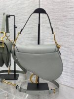Dior Saddle Bag in Stone Gray Gold Hardware - Image 3