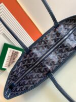 Goyard Navy Blue Goyardine Coated Canvas and Leather Saint Louis PM Tote - Image 7