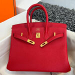 HN 25CM RED TOGO LEATHER GOLD HARDWARE