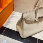HN 30CM WHITE TOGO LEATHER SILVER HARDWARE - Image 4