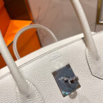HN 30CM WHITE TOGO LEATHER SILVER HARDWARE - Image 7