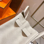 HN 30CM WHITE TOGO LEATHER SILVER HARDWARE - Image 8