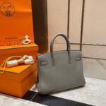 HN 30CM GREY SWIFT LEATHER GOLD HARDWARE - Image 2