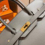 HN 30CM GREY SWIFT LEATHER GOLD HARDWARE - Image 5