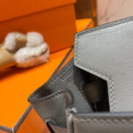 HN 30CM GREY SWIFT LEATHER GOLD HARDWARE - Image 8