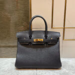 HN 30CM BLACK SWIFT LEATHER GOLD HARDWARE
