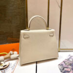 HN 25CM WHITE EPSOM LEATHER GOLD HARDWARE - Image 4