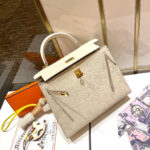 HN 25CM WHITE EPSOM LEATHER GOLD HARDWARE - Image 6