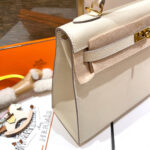 HN 25CM WHITE EPSOM LEATHER GOLD HARDWARE - Image 7