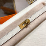 HN 25CM WHITE EPSOM LEATHER GOLD HARDWARE - Image 3