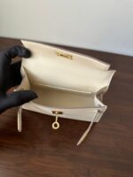 HM KELLY MINI 20 WHITE CHEVRE GOLD HARDWARE - Image 6