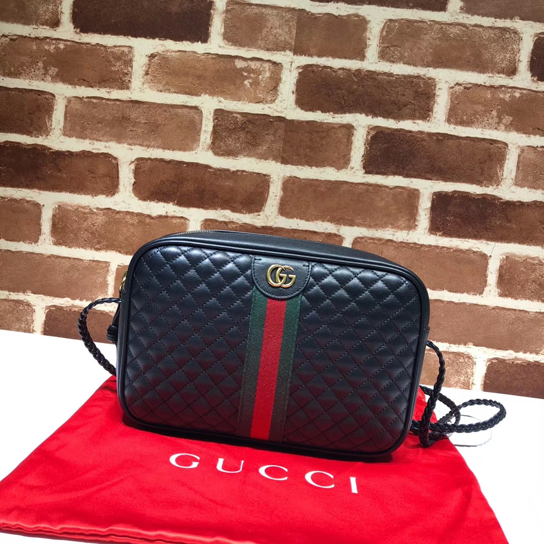 133e00ff.jpeg Gucci Black Mini Trapuntata Crossbody Bag Leather - Image 1