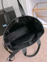 TOTE BAG 38 IN BLACK RE-NYLON AND SAFFIANO LEATHER TRIM - Image 6