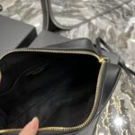SAINT LAURENT Lou Medium Ysl Striped Canvas Camera Crossbody Bag In Grey Cream - Image 7