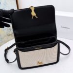 SAINT LAURENT Solferino Medium Cotton And Leather Shoulder Bag - Image 7