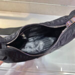 HOBO BAG 24 IN BLACK TRIANGULAR QUILTED PATTERN RE-NYLON - Image 2