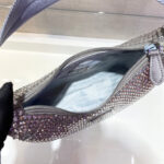 SPARKLING HOBO BAG 23 IN SILVER NYLON ATTACHED FULLY CRYSTALS - Image 4