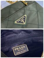 QUILTED HOBO BAG 19 IN PICKLE GREEN HANDMADE NYLON GOLD HARDWARE - Image 5
