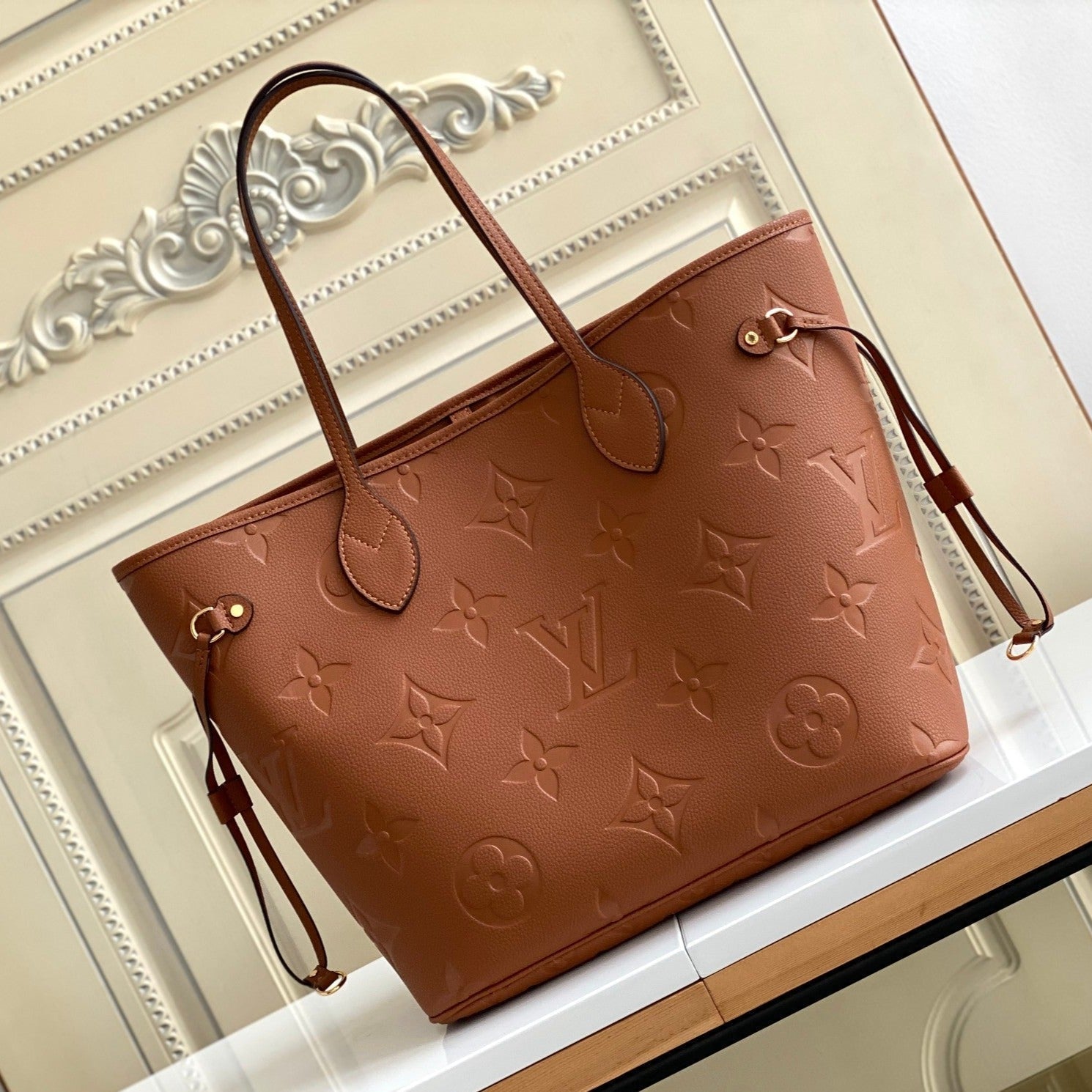 20221020_a1666222037557_3276_jpg_4968ed67-bf9c-4f86-96c0-f8bb5804c3f8.jpg LV NEVERFULL MM 32 BROWN MONOGRAM EMPREINTE LEATHER - Image 1
