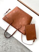 LV NEVERFULL MM 32 BROWN MONOGRAM EMPREINTE LEATHER - Image 6