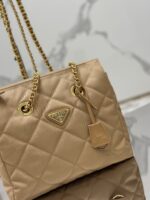 SQUARE BAG 28 IN BLACK RE-NYLON AND SAFFIANO LEATHER TRIM - Image 2