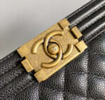 CHANEL SMALL BOY BAG 20 IN BLACK LAMBSKIN GOLD HARDWARE - Image 5
