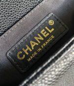 CHANEL SMALL BOY BAG 20 IN BLACK LAMBSKIN GOLD HARDWARE - Image 6