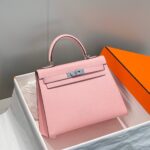HN 28CM IN ROSE SAKURA EPSOM SILVER HARDWARE