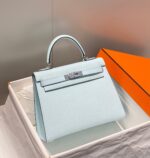 HN 28CM IN BLUE BRUME EPSOM PALLADIUM HARDWARE - Image 2