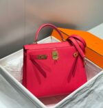 HN 28CM IN ROSE TYRIEN SWIFT CALFSKIN GOLD HARDWARE - Image 8