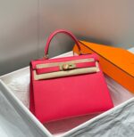 HN 28CM IN ROSE TYRIEN SWIFT CALFSKIN GOLD HARDWARE - Image 2