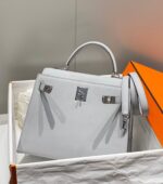 HN 28CM IN GRIS PERLE EPSOM CALFSKIN PALLADIUM HARDWARE - Image 3