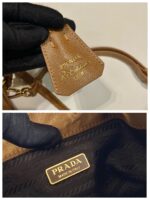 BUCKET BAG 19 IN RUSSET BROWN RE-NYLON AND CALFSKIN HANDLE - Image 6