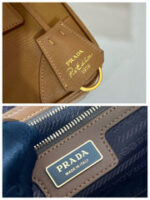 SMALL TOP HANDLE BAG 25 IN GOLDEN BROWN NYLON AND CALFSKIN TRIM - Image 4