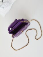 CHANEL KELLY MINI 19 BAG IN INDIGO PURPLE CALFSKIN - Image 8
