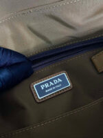 LARGE FLAP BAG 30 IN CIDER BROWN RE-NYLON AND CALFSKIN TRIM - Image 3