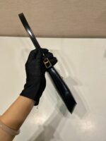 PRADA CLEO SHOULDER BAG 22 IN BLACK BRUSHED LAMBSKIN WITH CLASP CLOSURE - Image 3
