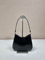 PRADA CLEO SHOULDER BAG 22 IN BLACK BRUSHED LAMBSKIN WITH CLASP CLOSURE - Image 4