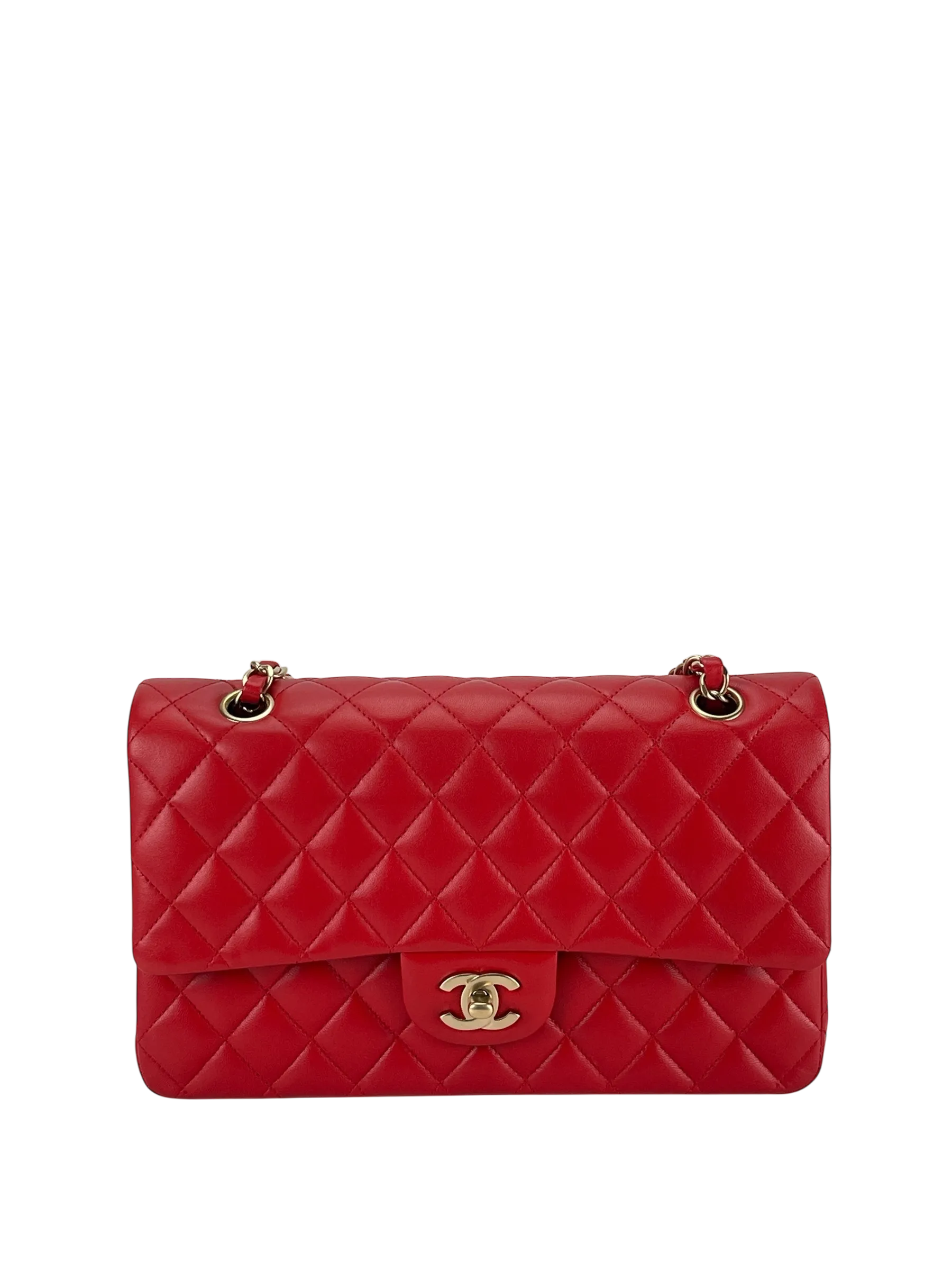 20250811160244.webp Chanel Classic Flap Red Lambskin Gold Hardware - Image 1