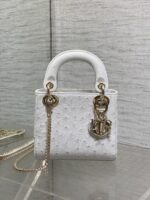 Christian Dior Mini Lady Dior bag in white ostrich leather - Image 2