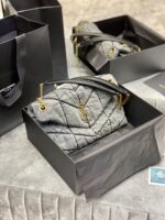 SAINT LAURENT Solferino Medium Cotton And Leather Shoulder Bag - Image 5