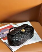 Chanel 24C Top Handle Flap Bag in Black Lambskin - Image 4