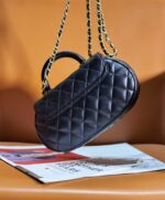 Chanel 24C Top Handle Flap Bag in Black Lambskin - Image 2